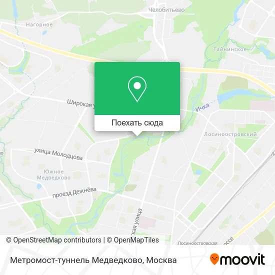 Карта Метромост-туннель Медведково