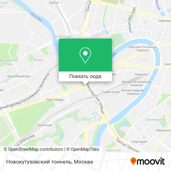Карта Новокутузовский тоннель