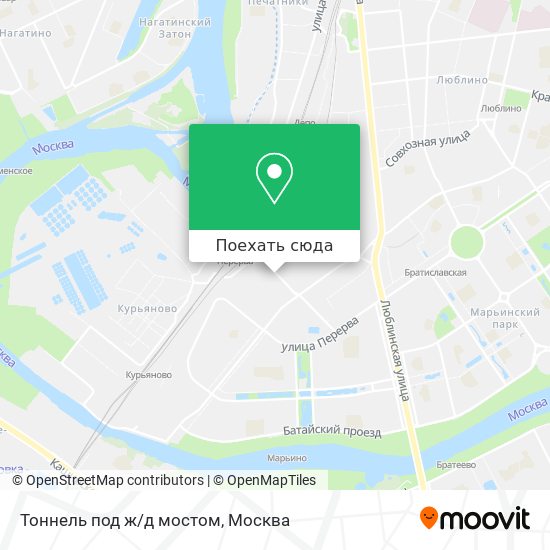 Карта Тоннель под ж/д мостом