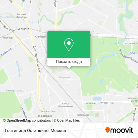 Карта Гостиница Останкино