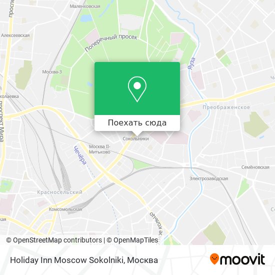 Карта Holiday Inn Moscow Sokolniki