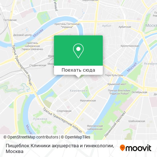 Карта Пищеблок Клиники акушерства и гинекологии