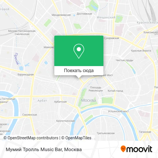 Карта Мумий Тролль Music Bar
