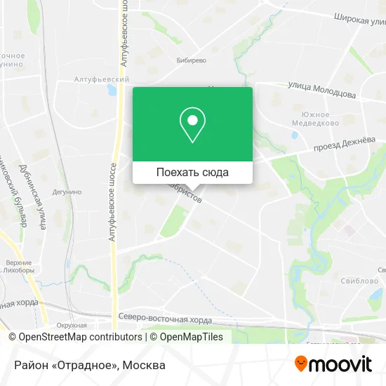 Карта Район «Отрадное»