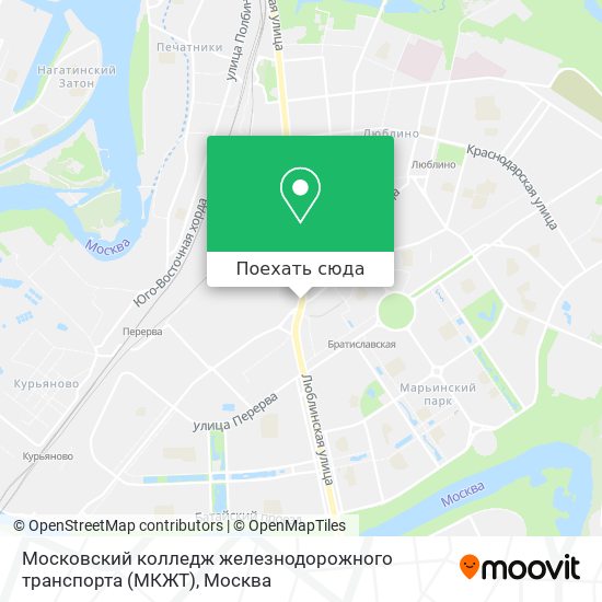 Карта Московский колледж железнодорожного транспорта (МКЖТ)