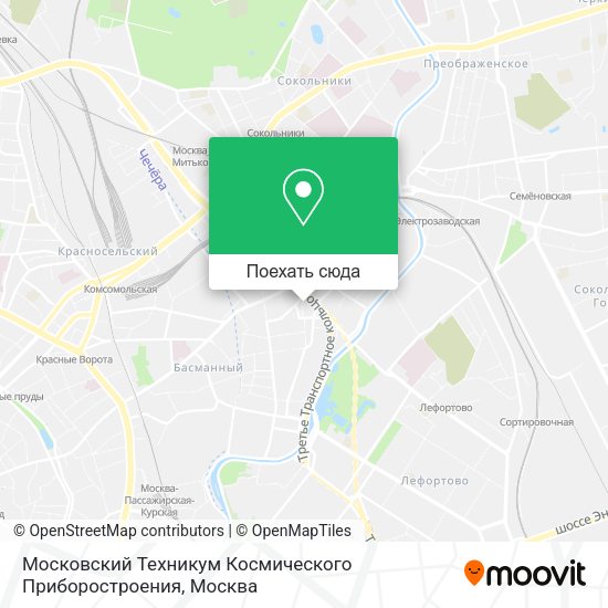 Карта Московский Техникум Космического Приборостроения