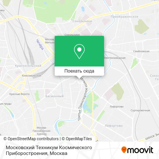 Карта Московский Техникум Космического Приборостроения