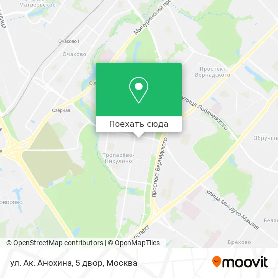Карта ул. Ак. Анохина, 5 двор