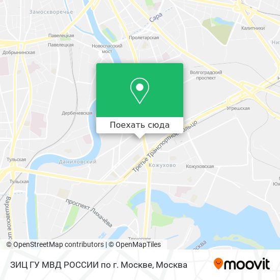 Карта ЗИЦ ГУ МВД РОССИИ по г. Москве