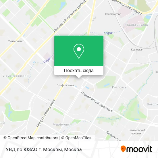 Карта УВД по ЮЗАО г. Москвы