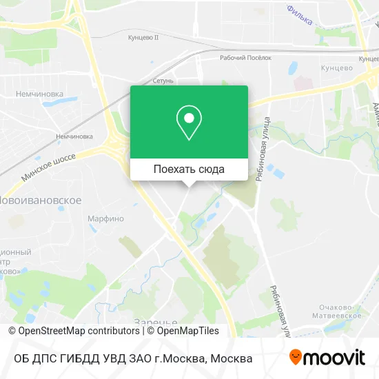 Карта ОБ ДПС ГИБДД УВД ЗАО г.Москва