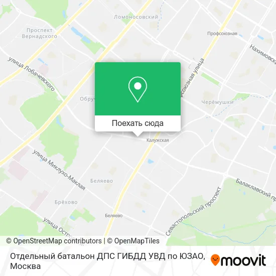 Карта Отдельный батальон ДПС ГИБДД УВД по ЮЗАО