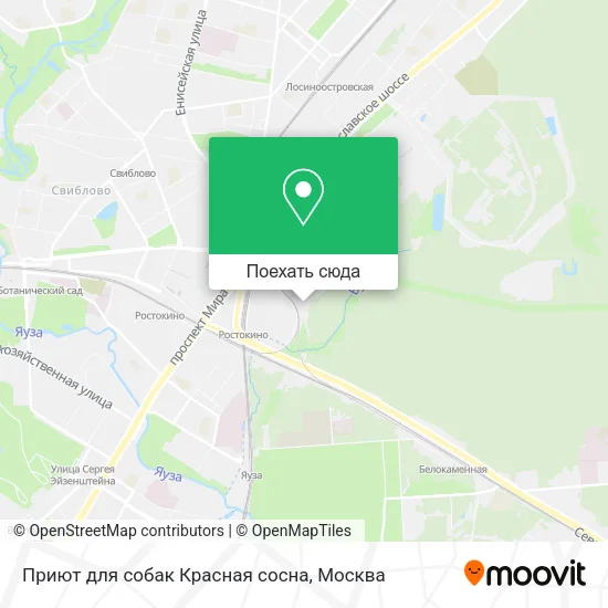 Карта Приют для собак  Красная сосна