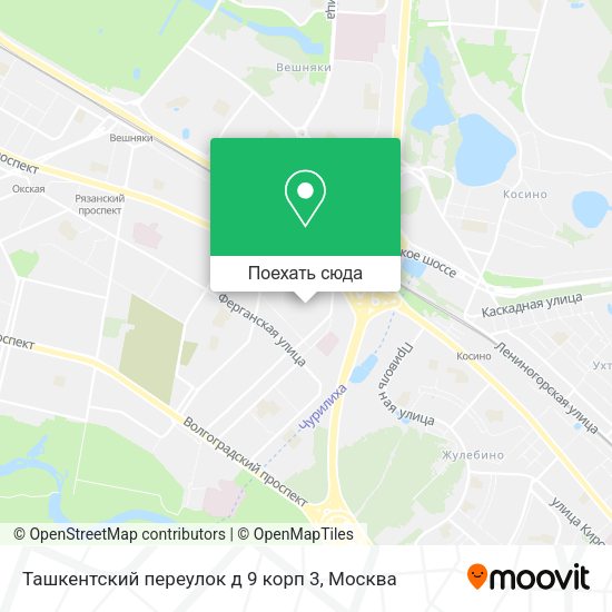 Карта Ташкентский переулок  д 9 корп 3