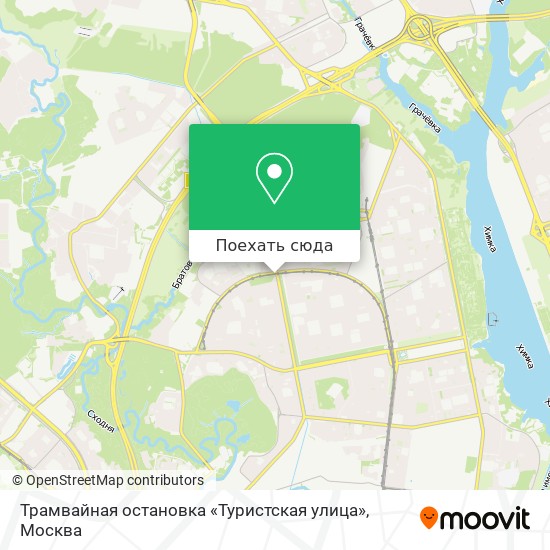 Карта Трамвайная остановка «Туристская улица»