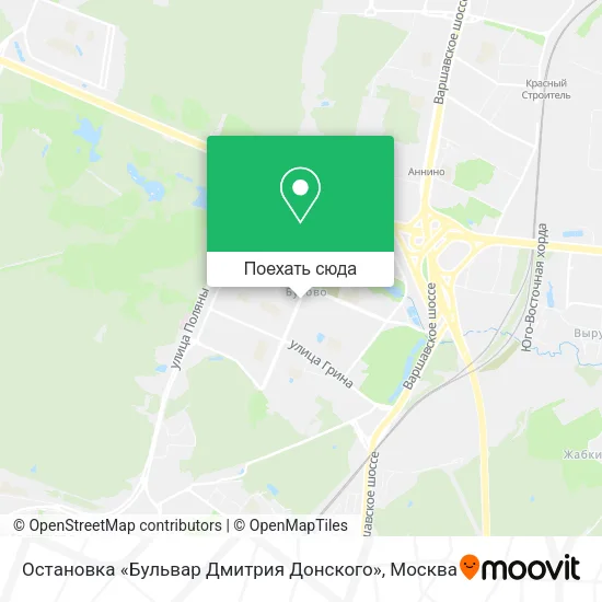 Карта Остановка «Бульвар Дмитрия Донского»