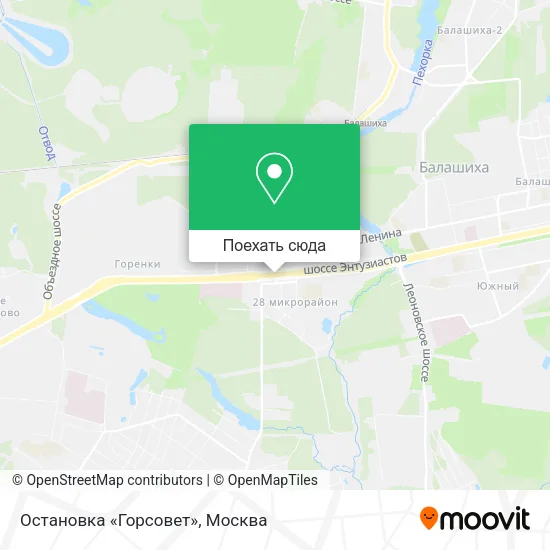 Карта Остановка «Горсовет»