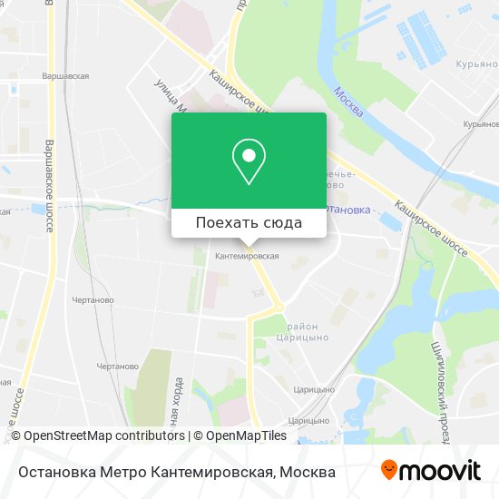Карта Остановка  Метро Кантемировская