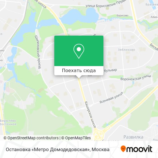 Карта Остановка «Метро Домодедовская»