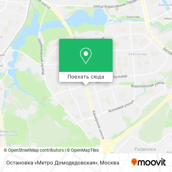 Карта Остановка «Метро Домодедовская»