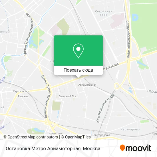 Карта Остановка  Метро Авиамоторная