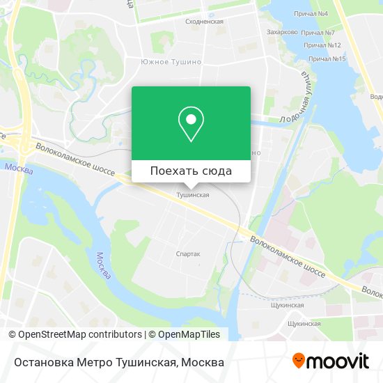 Карта Остановка  Метро Тушинская