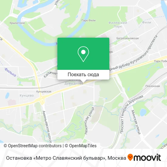 Карта Остановка «Метро Славянский бульвар»