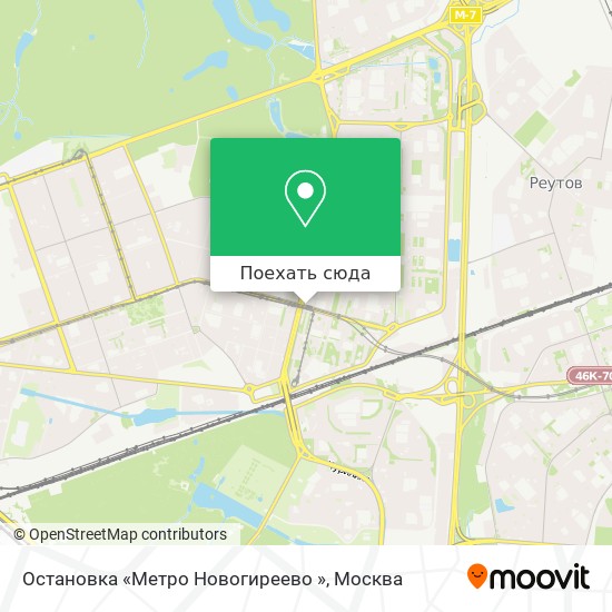 Карта Остановка «Метро  Новогиреево »