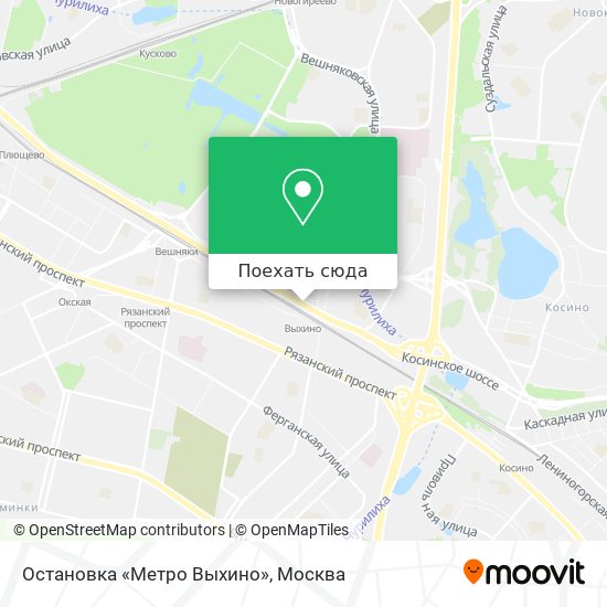 Карта Остановка «Метро Выхино»