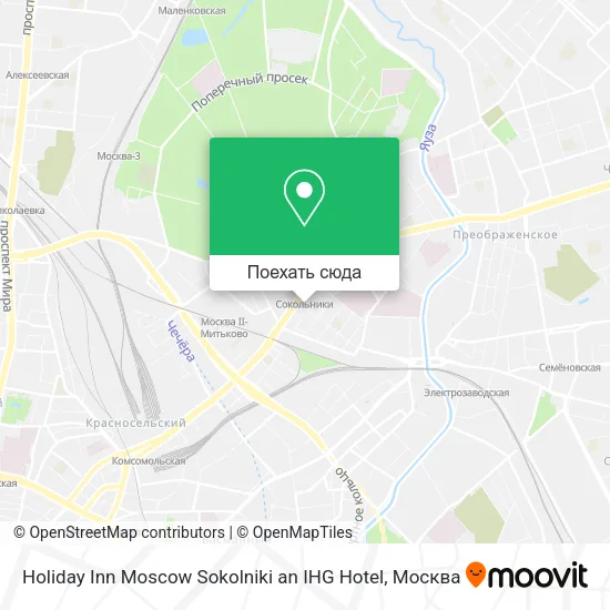 Карта Holiday Inn Moscow Sokolniki an IHG Hotel