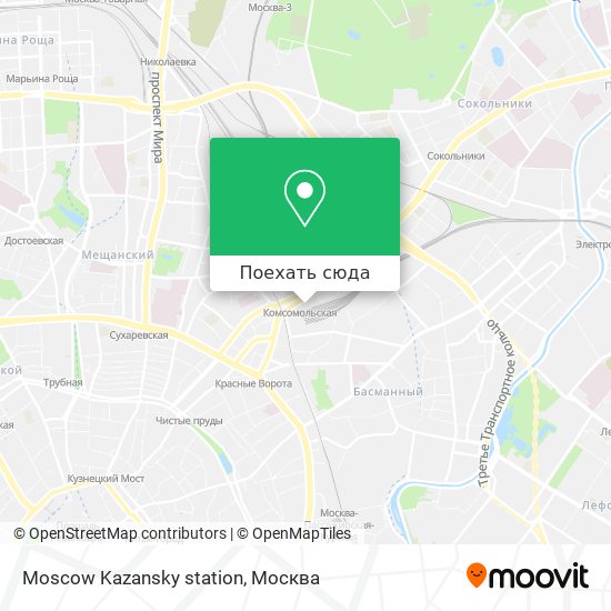 Карта Moscow Kazansky station