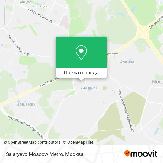 Карта Salaryevo Moscow Metro