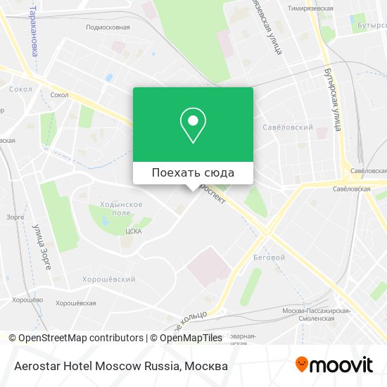 Карта Aerostar Hotel Moscow Russia