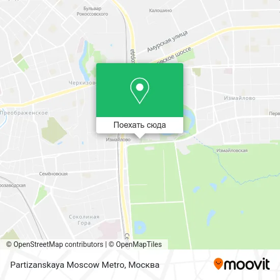 Карта Partizanskaya Moscow Metro