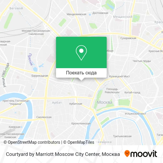 Карта Courtyard by Marriott Moscow City Center