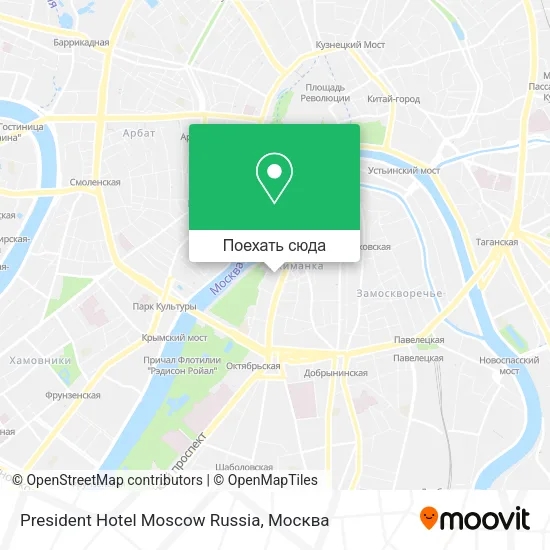 Карта President Hotel Moscow Russia