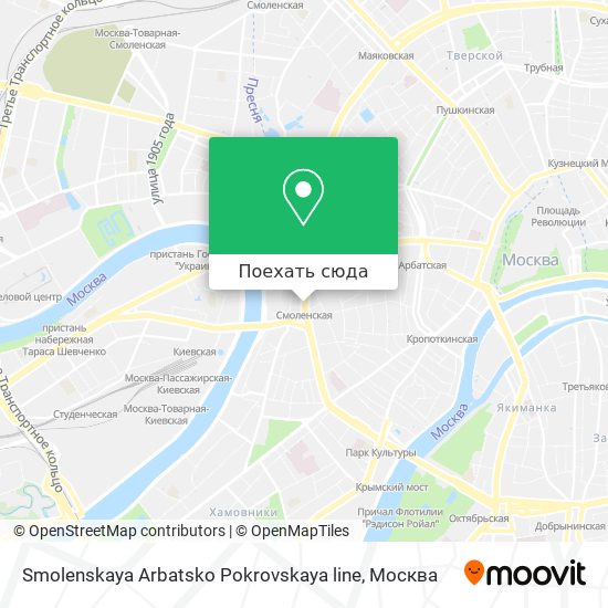 Карта Smolenskaya Arbatsko Pokrovskaya line
