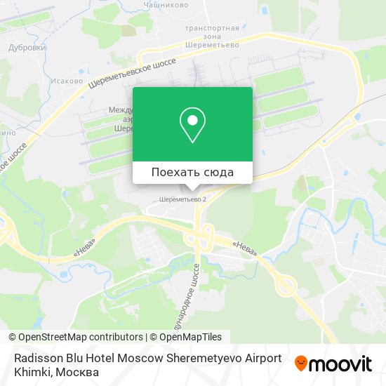 Карта Radisson Blu Hotel Moscow Sheremetyevo Airport Khimki