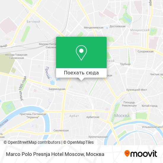 Карта Marco Polo Presnja Hotel Moscow