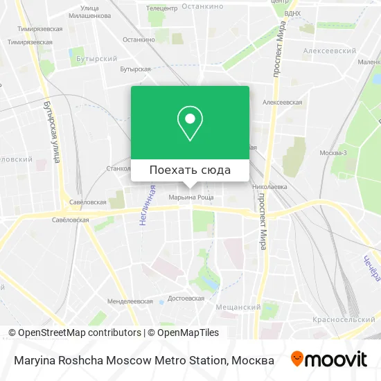 Карта Maryina Roshcha Moscow Metro Station