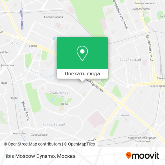 Карта ibis Moscow Dynamo