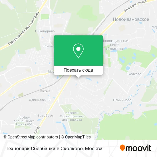 Карта Технопарк Сбербанка в Сколково