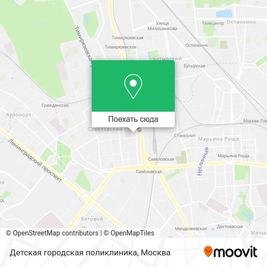 Карта Детская городская поликлиника