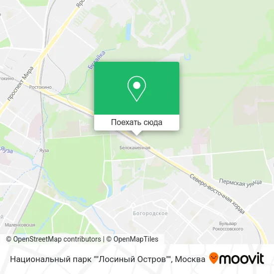 Карта Национальный парк ""Лосиный Остров""