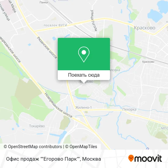 Карта Офис продаж ""Егорово Парк""