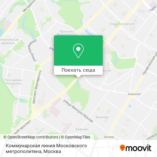 Карта Коммунарская линия Московского метрополитена