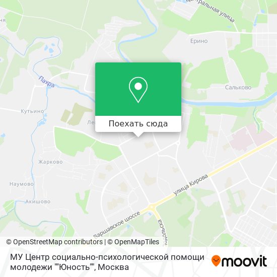 Карта МУ Центр социально-психологической помощи молодежи ""Юность""