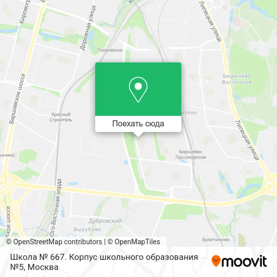 Карта Школа № 667. Корпус школьного образования №5