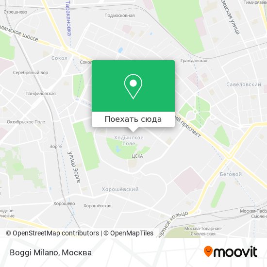Карта Boggi Milano