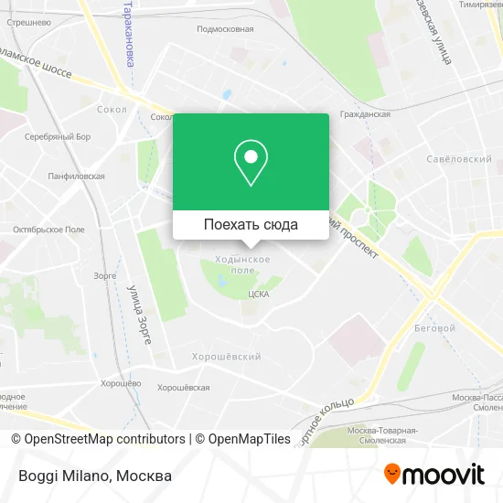 Карта Boggi Milano